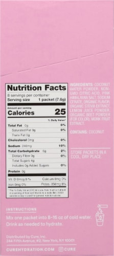 Cure® Watermelon Hydrating Electrolyte Mix Perspective: right