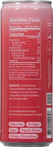 Crunchy Hydration Raspberry Sparkling Herbal Water Perspective: right