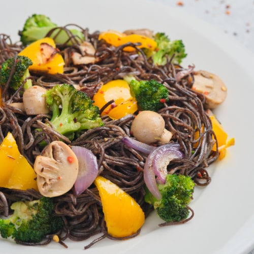Organic Bean Pasta Variety Pack - Soy, Edamame, & Black Bean Spaghetti / Fettuccine (6 Pack) Perspective: right