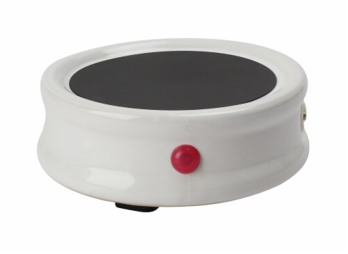 14 oz White Ceramic Electric Gravy Boat Warmer with Lid and Detachable Power Cord Perspective: right