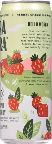 Aura Bora Herbal Basil Berry Flavored Sparkling Water Can Perspective: right