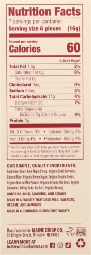 Maine Crisp Cinnamon Maple Buckwheat Crackers Perspective: right