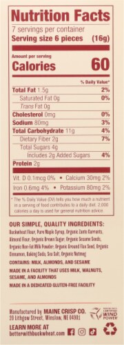 Maine Crisp Cinnamon Maple Buckwheat Crackers Perspective: right