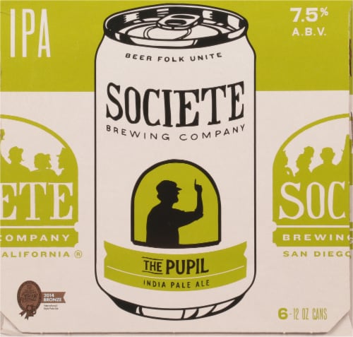 Societe Brewing Company The Pupil IPA Beer Perspective: right