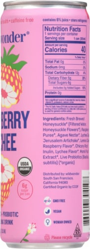 Wildwonder® Raspberry Lychee Prebiotic + Probiotic Sparkling Drink Single Can Perspective: right