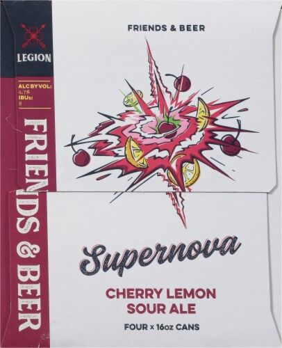 Legion Brewing Supernova Cherry Lemon Sour Ale Perspective: right