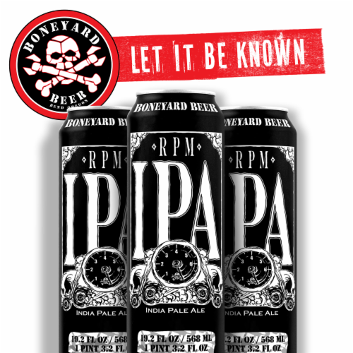 Boneyard RPM IPA Beer Single Can Perspective: right