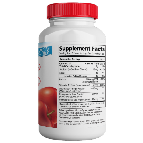 ThyVita Health Apple Cider Vinegar Gummies Perspective: right
