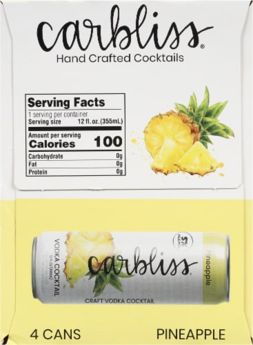 Carbliss® Pineapple Vodka Cocktails Perspective: right