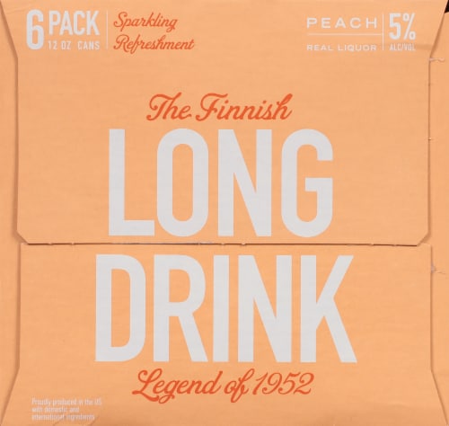 The Finnish Long Drink Peach Real Liquor Sparkling Refresment Drink Multipack Perspective: right
