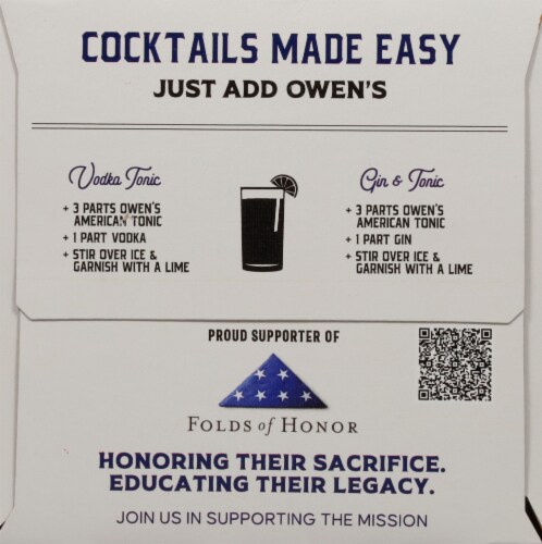 Owen's Craft American Tonic Non-Alcoholic Can Mixers Perspective: right