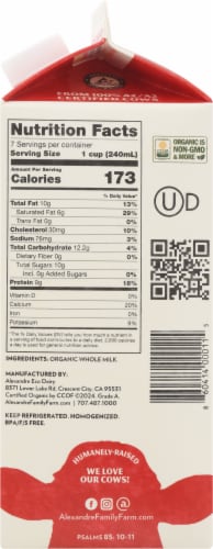 Alexandre Family Farm A2 Organic 4% Whole Milk Perspective: right