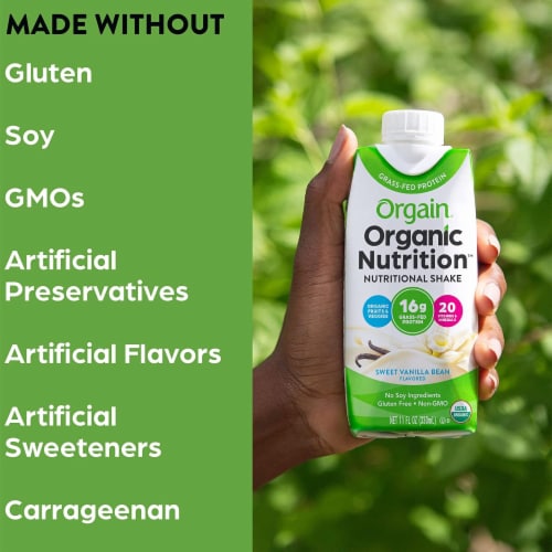 Orgain® Organic Nutrition Sweet Vanilla Bean Flavor Nutritional Shakes Perspective: right