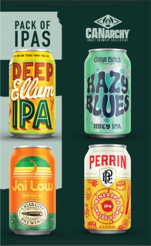 CANarchy Pack of IPAs Craft Beer Variety Pack Perspective: right