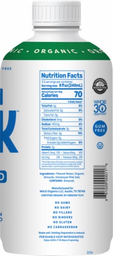 Malk Unsweetened Pure Almond Milk Perspective: right