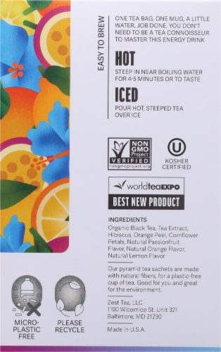Zest™ Tea Energy Tea Blue Lady Black Tea Perspective: right