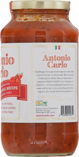 Antonio Carlo Handcrafted Original Recipe Marinara Sauce Perspective: right