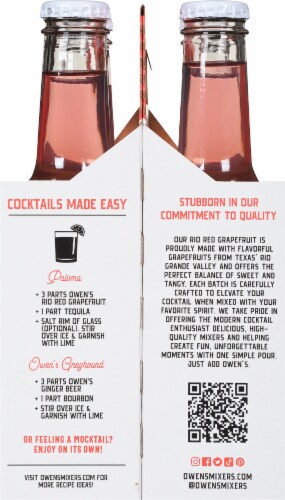 Owens Grapefruit and Lime Craft Cocktail Mixer Perspective: right