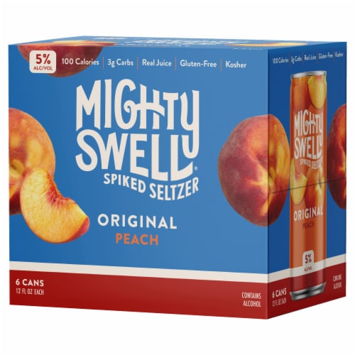 Mighty Swell Hard Seltzer Peach 6pk Perspective: right