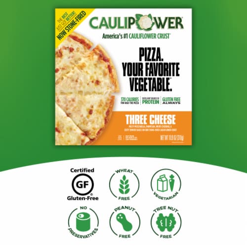 Caulipower® Stone-Fired Three Cheese Cauliflower Crust Frozen Pizza Perspective: right