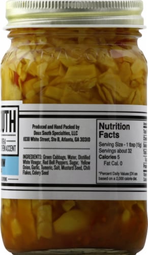 Doux South Chow Chow Pickled Cabbage Perspective: right