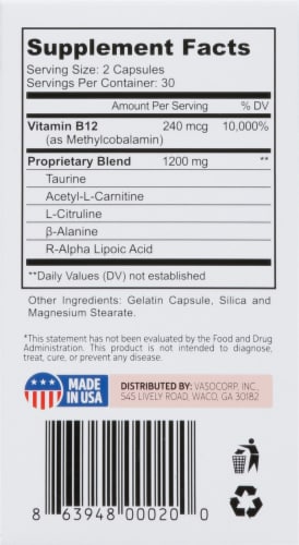 NeuropAWAY® Nerve Support Formula Dietary Supplement Capsules Perspective: right