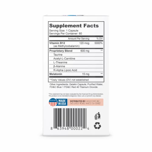 NeuropAway® PM Nighttime Nerve Support Capsules Perspective: right
