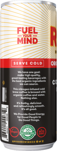 Rise Brewing Co Original Black Nitro Cold Brew Coffee Perspective: right