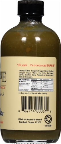 Boerne Brand Original Jalapeno Texas Style Hot Sauce Perspective: right