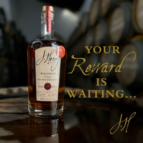 J. Henry & Sons Small Batch Wisconsin Straight Bourbon Perspective: right