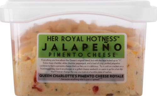 Queen Charlotte's Pimento Cheese Royale Gluten-Free Jalapeno Pimiento Cheese Perspective: right
