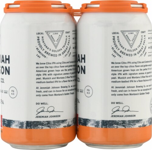 Jeremiah Johnson Brewing Co. Citra IPA Beer Perspective: right