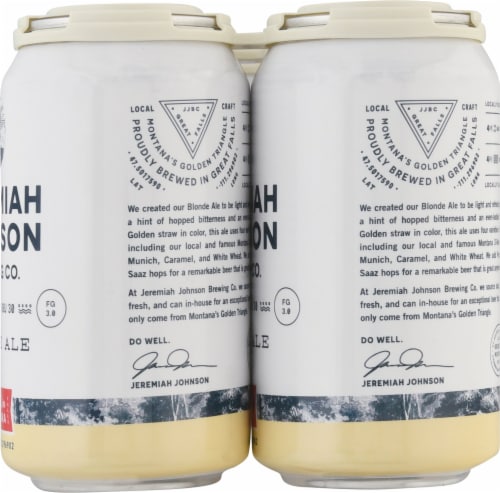 Jeremiah Johnson Brewing Co. Blonde Ale Perspective: right