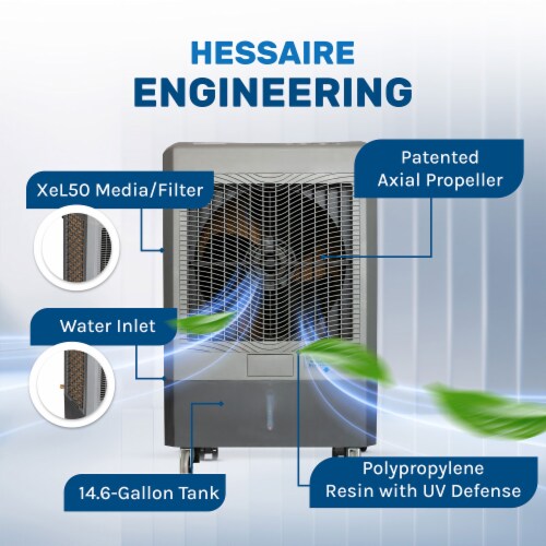 Hessaire MC61M Indoor/Outdoor Portable 1,600 Sq Ft Evaporative Swamp