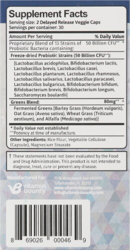 Vitamin Bounty Pro-50 Probiotics with Prebiotics Gluten Free Supplement Perspective: right