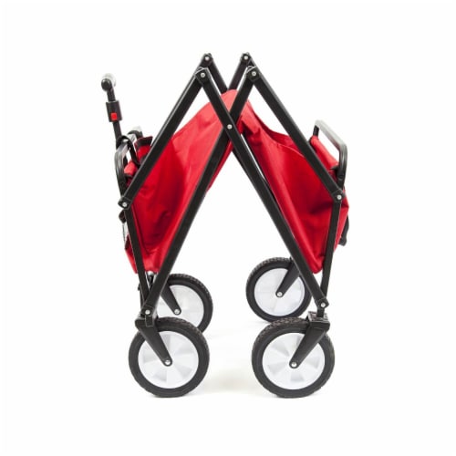 Seina Steel Compact Collapsible Folding Outdoor Portable Utility Cart - Red Perspective: right