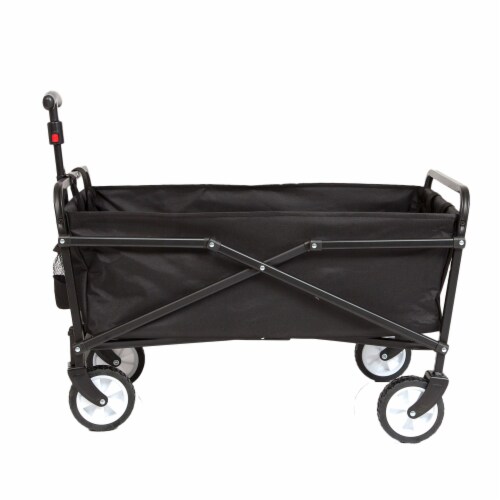 Seina Heavy Duty Compact Collapsible Outdoor Garden Camping Utility Wagon - Black Perspective: right