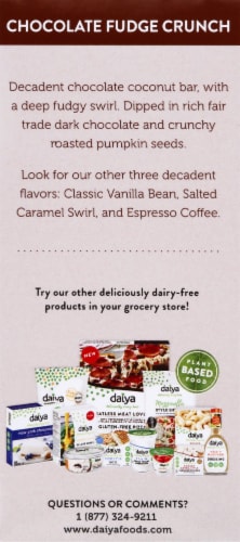 Daiya Chocolate Fudge Crunch Coconut Non-Dairy Frozen Dessert Bars Perspective: right