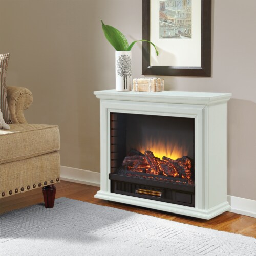 Pleasant Hearth Sheridan Mobile Infrared Fireplace - White Perspective: right