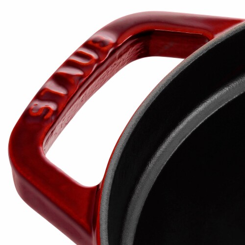 Staub Cast Iron 7-qt Oval Cocotte - Grenadine Perspective: right