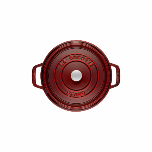 Staub Cast Iron 7-qt Round Cocotte - Grenadine Perspective: right