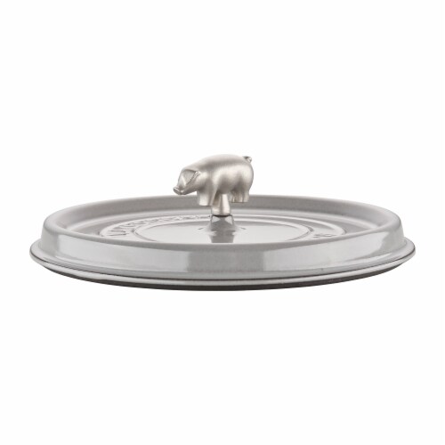 Staub Cast Iron 6-qt Cochon Shallow Wide Round Cocotte - Graphite Grey Perspective: right