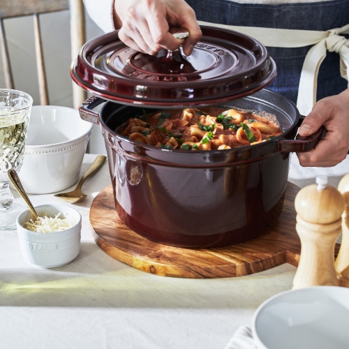  Staub Cast Iron Dutch Oven 5-qt Tall Cocotte, Made in France,  Serves 5-6, Cherry: Home & Kitchen