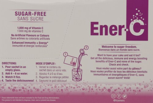 Ener-C Sugar Free Mixed Berry Packets 1000mg Perspective: right