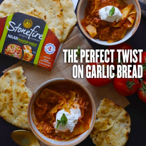 Stonefire® Garlic Teardrop Naan Perspective: right