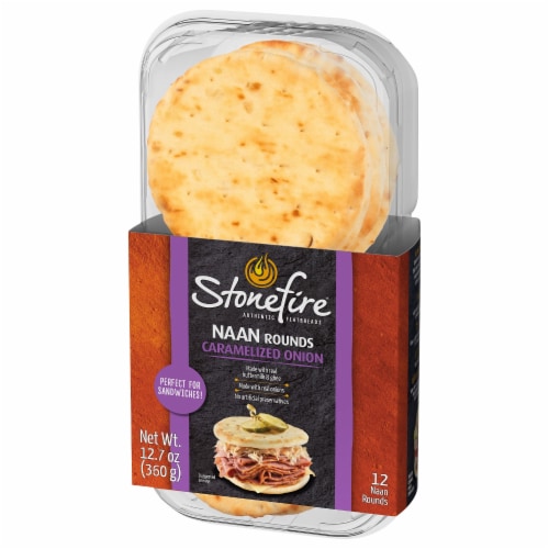 Stonefire Caramelized Onion Naan Rounds 12 Count Perspective: right
