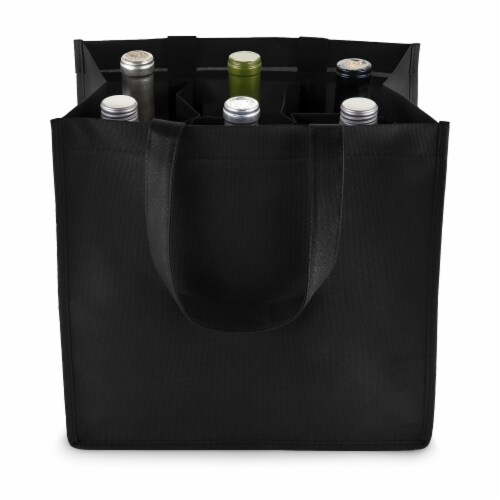 6 Bottle Non Woven Tote In Black by True Perspective: right