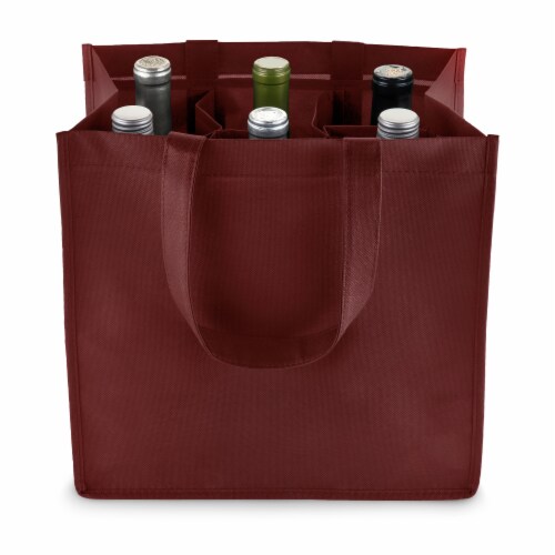6-Bottle Non-Woven Tote - Red Perspective: right