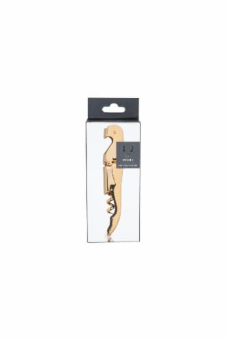Gold Signature Double Hinged Corkscrew by Viski Perspective: right