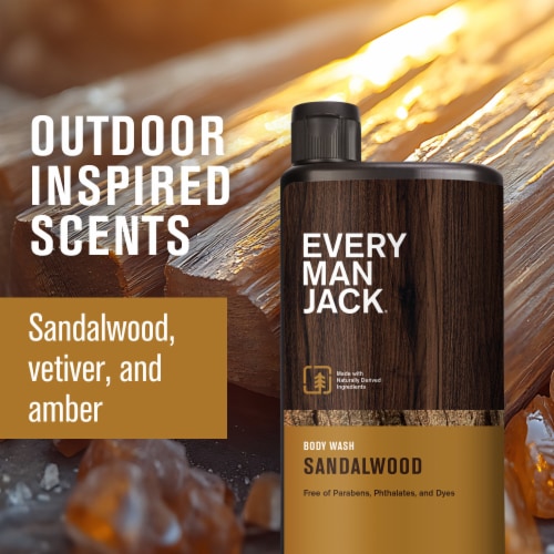 Every Man Jack® Sandalwood Hydrating Men's Body Wash for All Skin Types Perspective: right